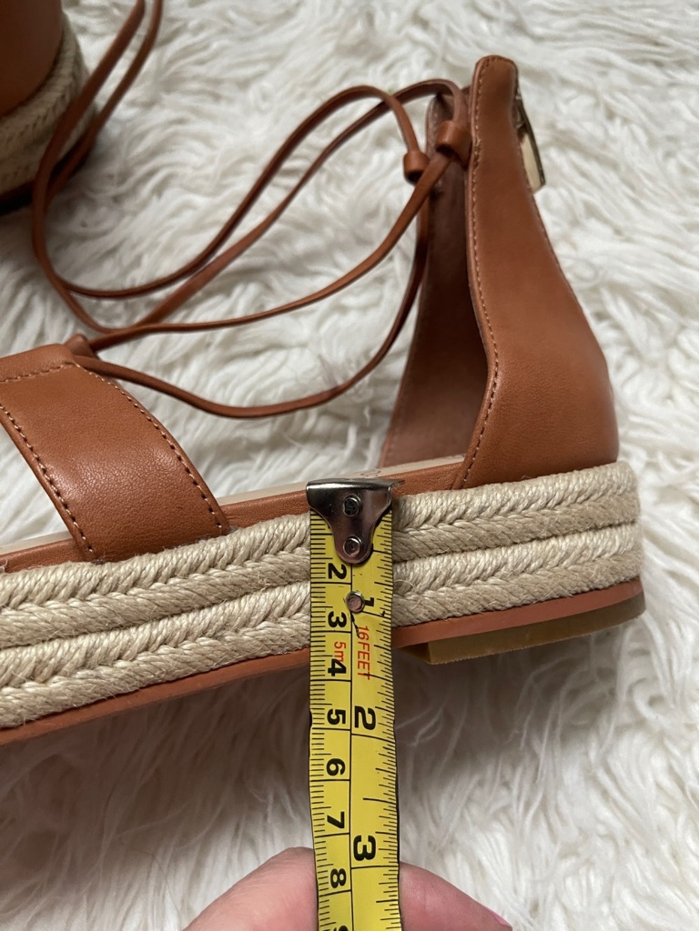 Vince Camuto Brown Lace-Up Espadrille Sandals - Picture 11 of 12